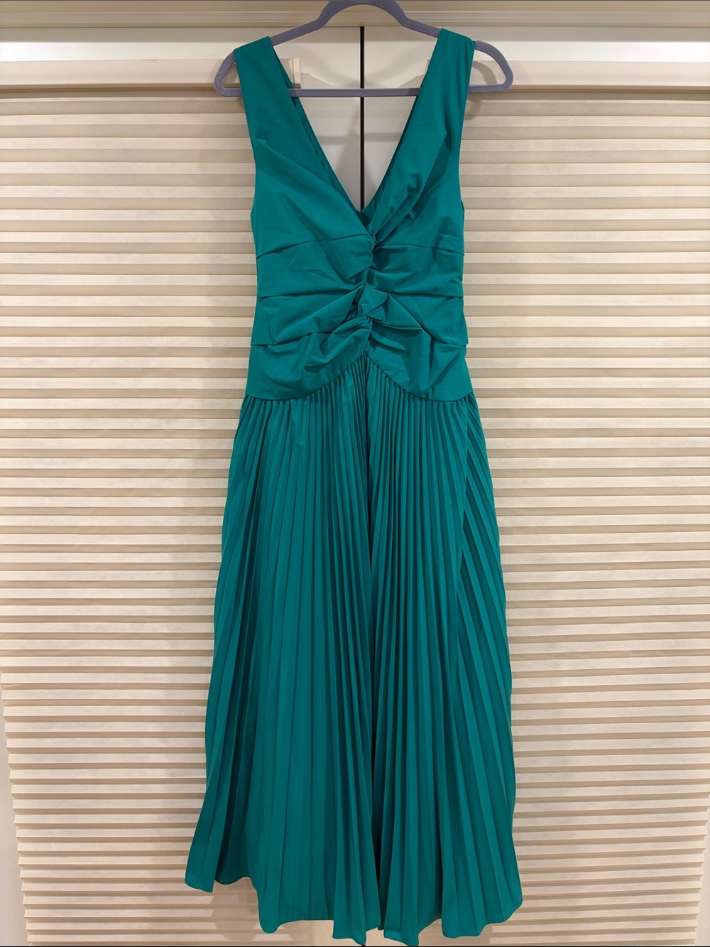 NWOT Simkhai V-Neck Detailed Cotton Midi Dress in Green, Size US 6